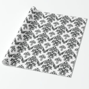 Schwarz Weiße Damast-Geschenkverpackung Papier Sch Geschenkpapier