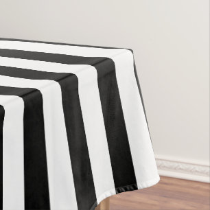 Schwarz-weiße dicke Streifen Tischdecke