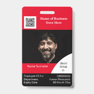Schwarz-weiße DIY Mitarbeiter-ID-Karte Ausweis