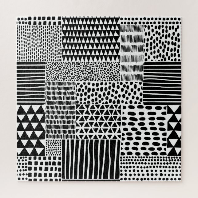 Schwarz-weiße Doodle: ethnisch nahtlos (Vertikal)