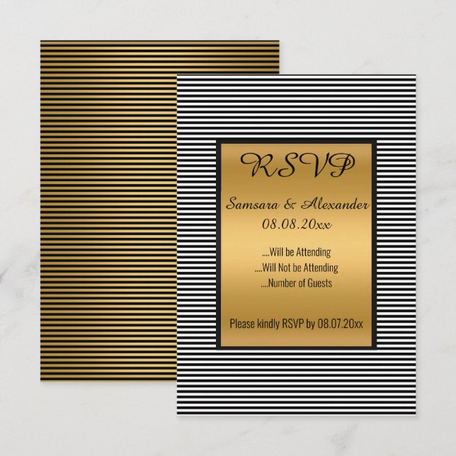 Schwarz-weiße doppelseitige UAWG Einladung (Vorne/Hinten)