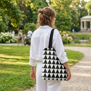 Schwarz-weiße Dreiecke coole moderne Einkaufstasch Tasche