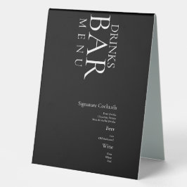 Schwarz-weiße Drinks Cocktail Hochzeit Tischaufsteller