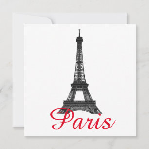 Schwarz-weiße Eiffelturm Paris City Travel Card