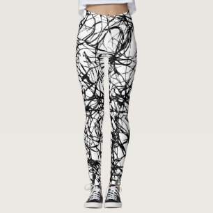 Schwarz-weiße einfache Rute Abstrakt Leggings