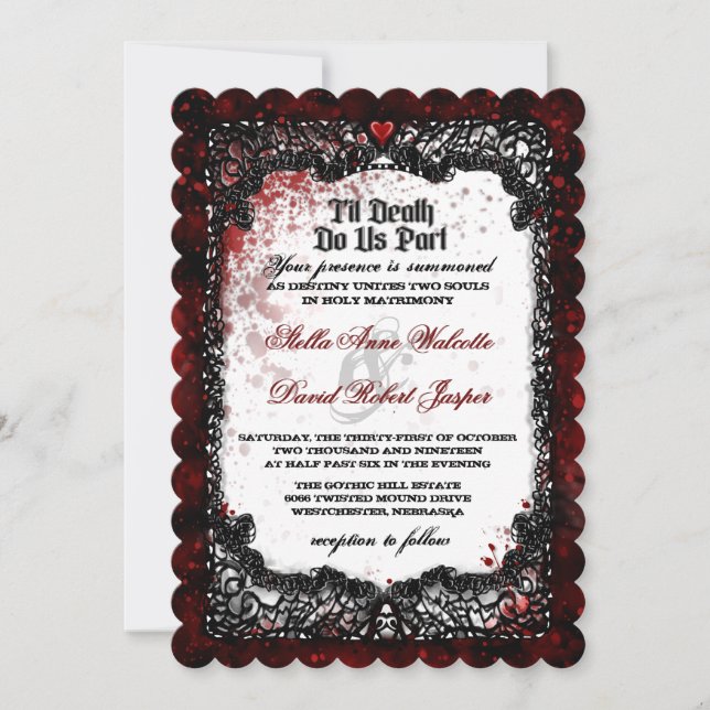 Schwarz-weiße Einladung zum Hochzeitsaufenthalt Sp (Vorderseite)