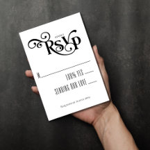 Schwarz-weiße Elegant-Typografie-Hochzeit