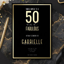Schwarz Weiße Elegante 50 und Fantastische Geburts