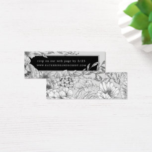 Schwarz-weiße elegante Blumenkarte