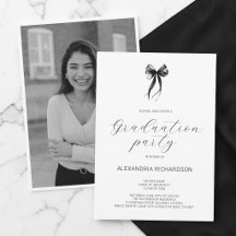 Schwarz-Weiße elegante Bogen-Foto-Abschlussfeier