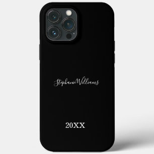 Schwarz-weiße Elegante Individuelle Name Jahr Gesc Case-Mate iPhone Hülle
