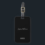 Schwarz-weiße Elegante Individuelle Name Jahr Gesc Gepäckanhänger<br><div class="desc">Design mit elegantem Schwarz-Weiß-Hintergrund und Text-Vorlagen für den Namen!</div>