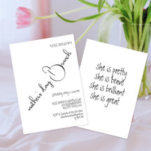 Schwarz-weiße elegante Kalligrafie Mothers Day Bru