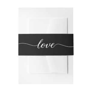 Schwarz-weiße Elegante Moderne Liebe Drehbuch Hoch Einladungsbanderole