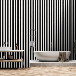 Schwarz-weiße Elfenbeinstreifen Minimalistisch Tapete
