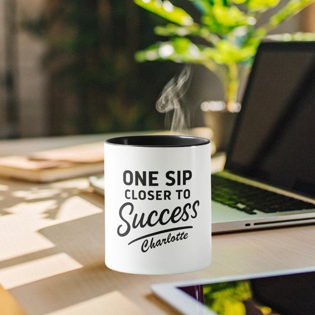 Schwarz-weiße Erfolgsquote Tasse (Von Creator hochgeladen)