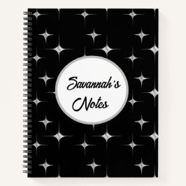 Schwarz-weiße Extravagante Imitate Diamant Design  Notizbuch