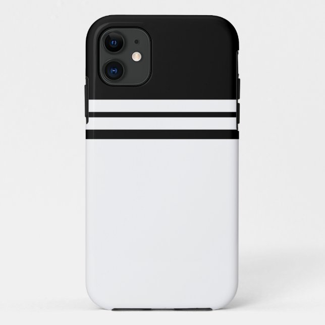 Schwarz-weiße Farbblockstreifen für Spaß und Leich Case-Mate iPhone Hülle (Rückseite)
