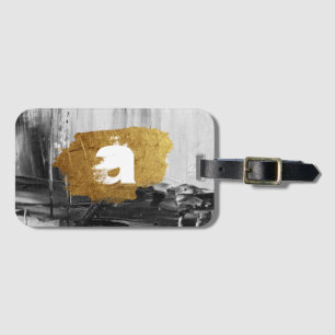 Schwarz-weiße Farbe mit personalisierter Monogramm Gepäckanhänger