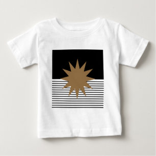 Schwarz-weiße Farbkombination und Braun Baby T-shirt
