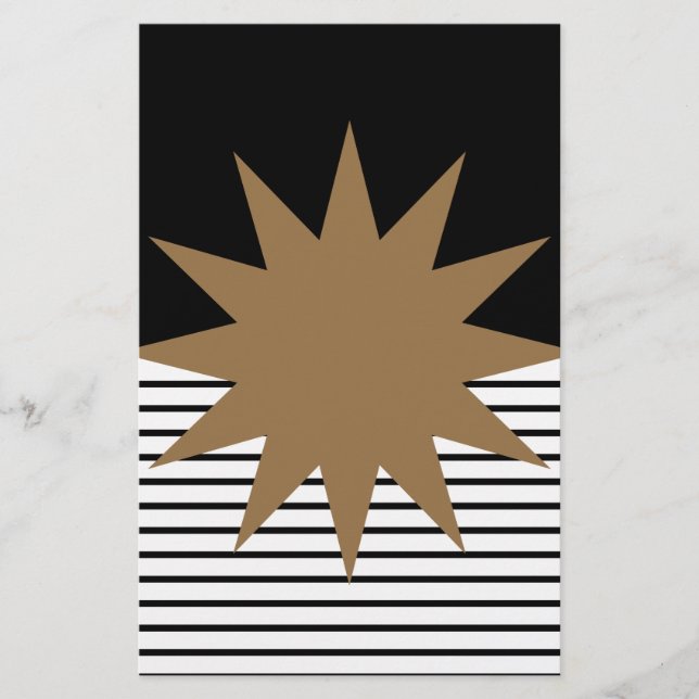 Schwarz-weiße Farbkombination und Braun Briefpapier (Vorderseite)