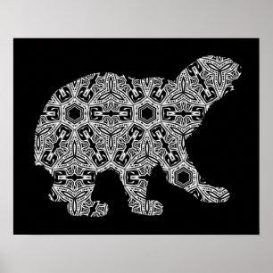 Schwarz-weiße Farbkunst Poster