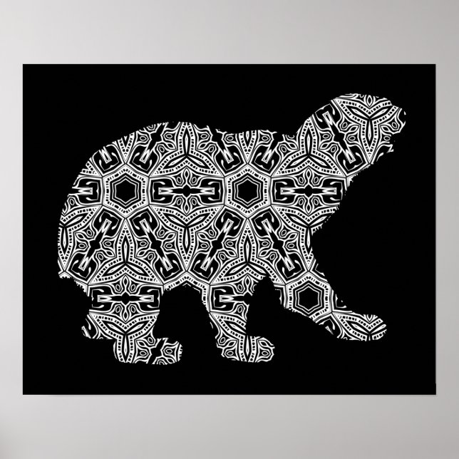Schwarz-weiße Farbkunst Poster (Vorne)