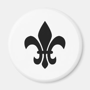 Schwarz-weiße Fleur de Lis Magnet