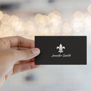 Schwarz-Weiße Fleur de Lis Visitenkarte