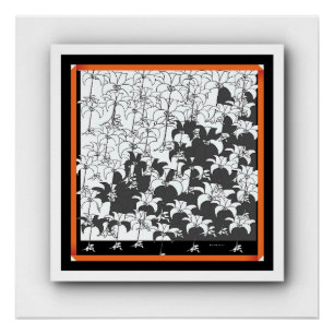 Schwarz-weiße florale Blume Poster