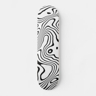 Schwarz-weiße flüssige Verwirbelung Skateboard