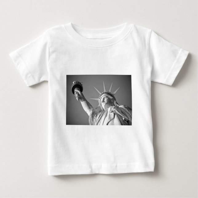 Schwarz-weiße Freiheitsstatue Baby T-shirt (Vorderseite)
