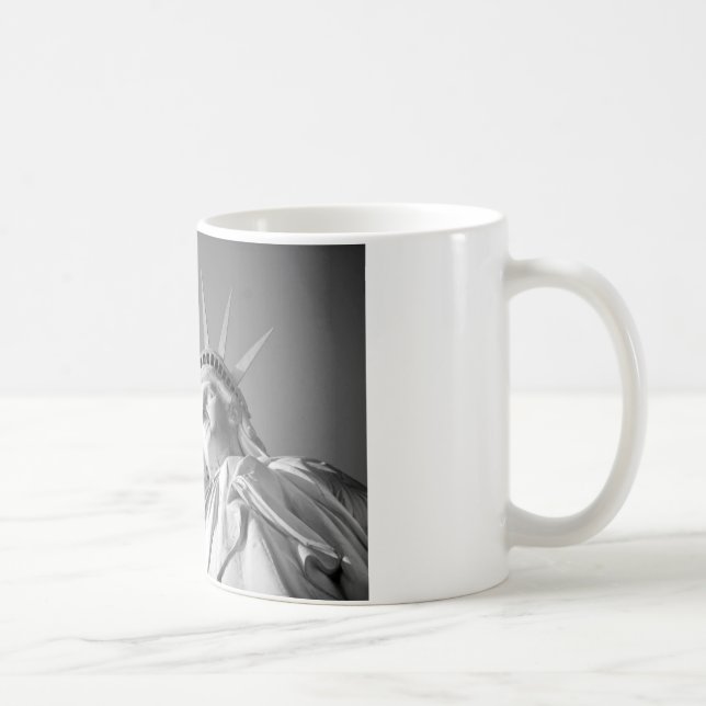 Schwarz-weiße Freiheitsstatue Kaffeetasse (Rechts)