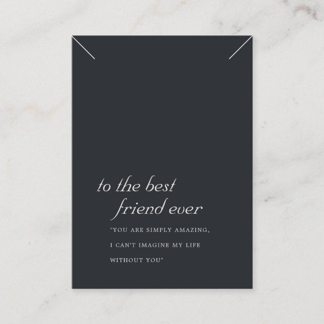 SCHWARZ-WEISSE FRIEND-GIFT-ANZEIGE-ANZEIGE-KARTE PLATZKARTE (Vorderseite)