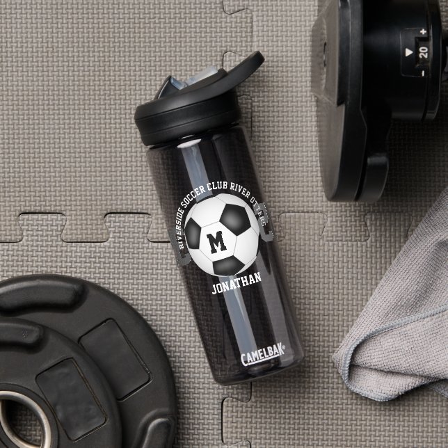Schwarz-weiße Fußball-Mannschaftsfarben - Name der Trinkflasche (Fitnessstudio)