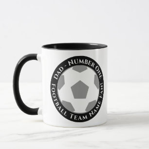 Schwarz-weiße Fußball-Vater-Tasse Tasse