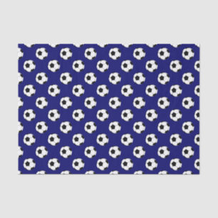 Schwarz/Weiße Fußballbälle, dunkel marineblau Seidenpapier