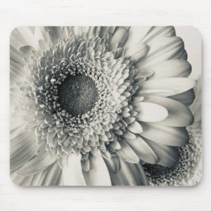 Schwarz-weiße Gänseblümchen-Foto Mousepad