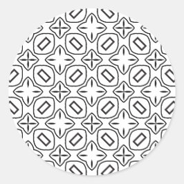 Schwarz-weiße Geometrie des Künstlers X 4 Runder Aufkleber