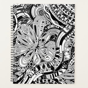 Schwarz-Weiße geometrische Kunst 15 Planer