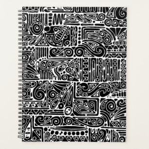 Schwarz-Weiße geometrische Kunst 2 Planer