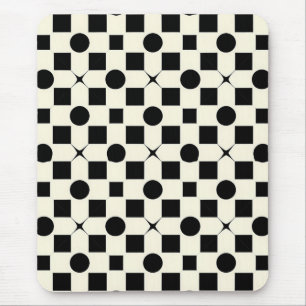 Schwarz-Weiße Geometrische Moderne Minimalistische Mousepad