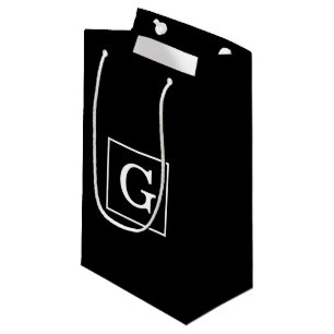 Schwarz-weiße Gerahmte Initialmonogramm Kleine Geschenktüte