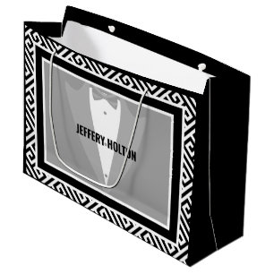 Schwarz-weiße Geschenktasche für die Hochzeit Große Geschenktüte