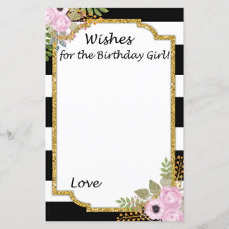 Schwarz-weiße gestreifte Wünsche für das Geburtsta