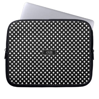 Schwarz-weiße Gingham-Laptop-Kasten-Hülse Laptopschutzhülle