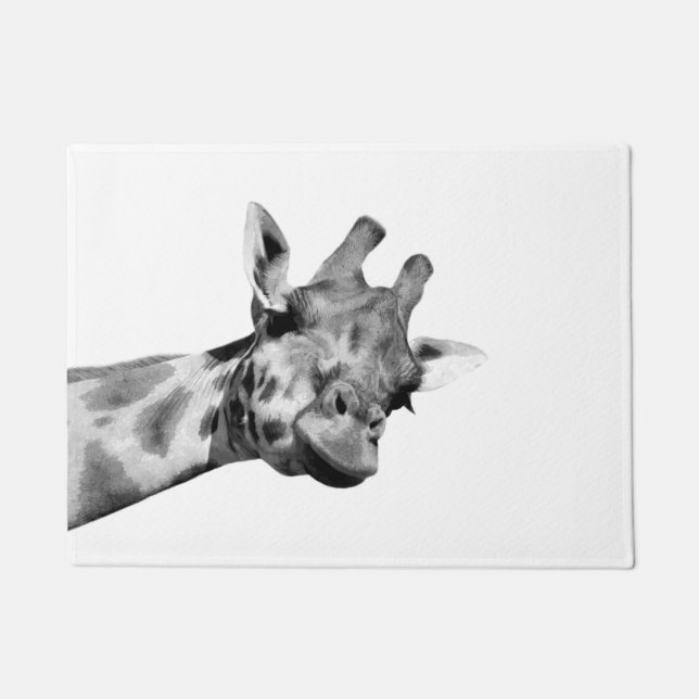 Schwarz-weiße Giraffe afrikanisches Fußmatte (Vorderseite)
