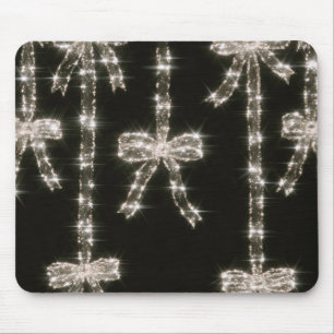 Schwarz Weiße Glitzer Bögen Bänder Mousepad
