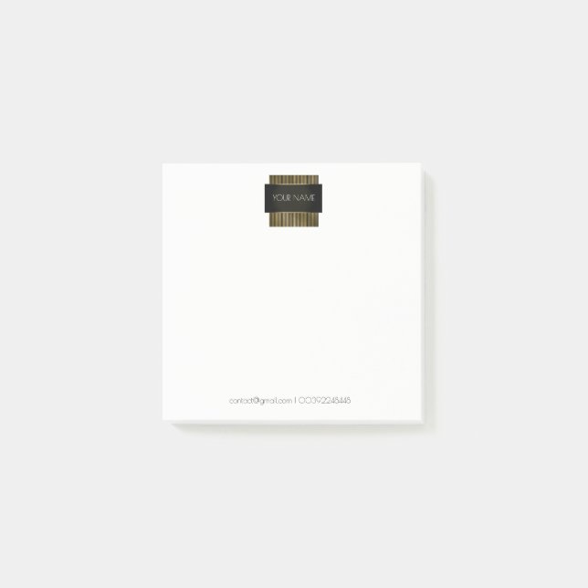 Schwarz-weiße Gold Conceptual Minimal Geometry Post-it Klebezettel (Vorderseite)