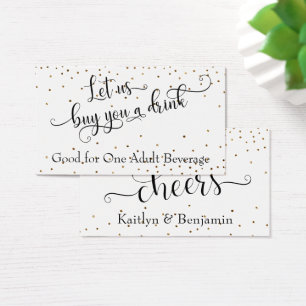 Schwarz-weiße Gold Confetti Typografy Drinckets